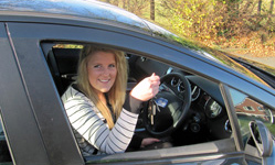Trudie Thomas when she passed her test while learning with Chris Blake Driving School