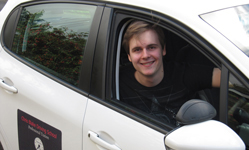 James Hoyle passed his driving test with Chris Blake